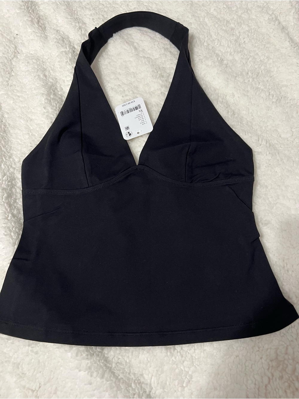 Free People Black V-Neck Halter Bandeau